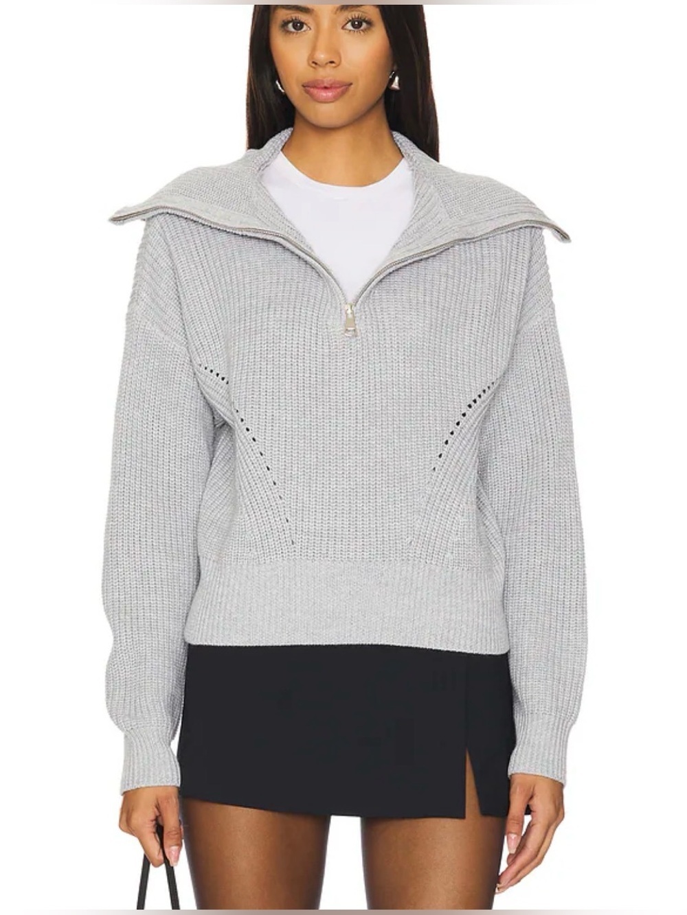 All The Ways Revolve Sydney Sweater XS Gray Quarter Zip